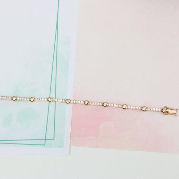 Elegant Rose Gold Bracelet with Sparkling Stones, XPBL0631 - Picture 8 of 10